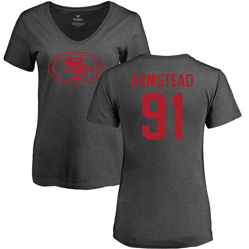 San Francisco 49ers Ash Women Arik Armstead One Color #91 NFL T Shirt